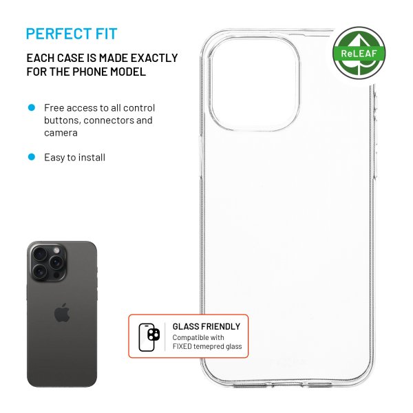 Fixed iPhone 15 Pro Max Deksel ReStory Transparent