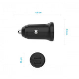 Fixed Mini Mobillader til bil med USB-C Kabel 1m 15W Svart