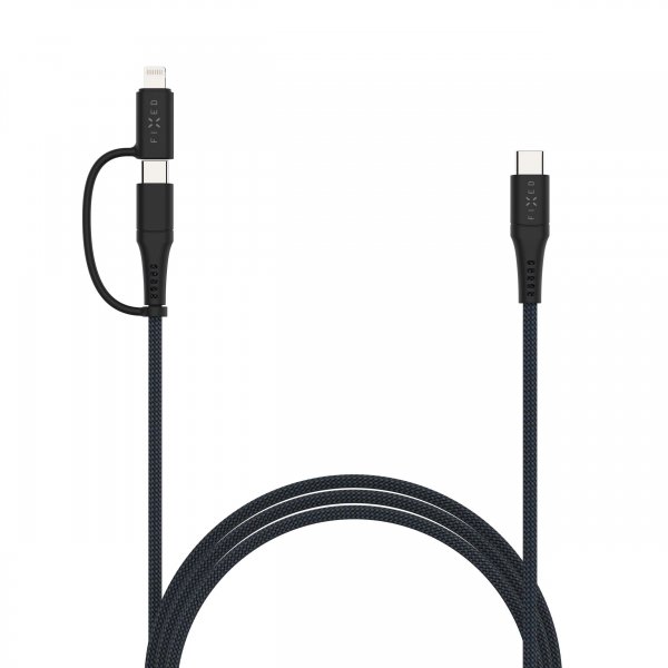 Fixed Kabel 2in1 USB-C/Lightning 60W 3m Svart