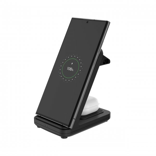 Fixed Trådløs lader Powerstation Uni 2in1 15W Svart