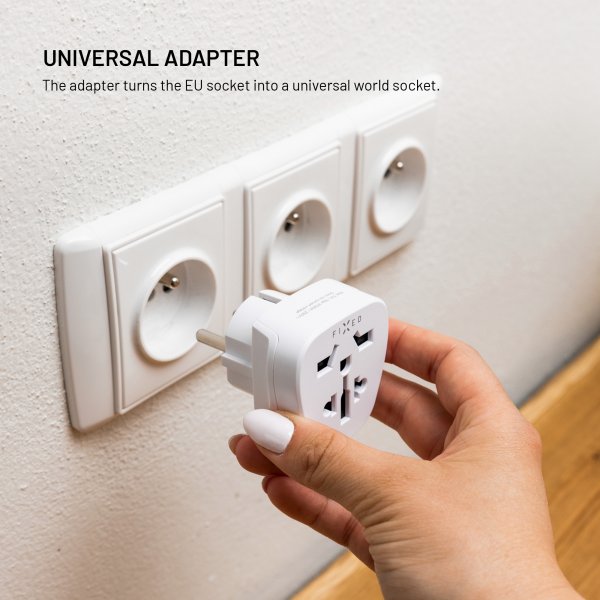 Fixed Travel Adapter Schuko EU/World