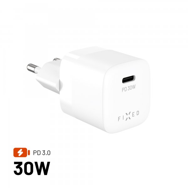Fixed Lader Mini PD 30W GaN USB-C Hvit