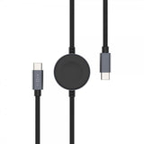Fixed USB-C Kabel med Smartwatch-lading 1.5m Svart