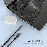 Fixed USB-C Kabel med Smartwatch-lading 1.5m Svart
