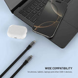 Fixed Utdragbar Kabel USB-C 100W 1m Svart