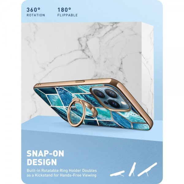 Supcase iPhone 13 Pro Deksel Cosmo Snap Blue Marble