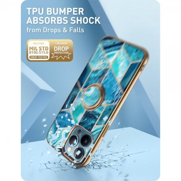 Supcase iPhone 13 Pro Deksel Cosmo Snap Blue Marble