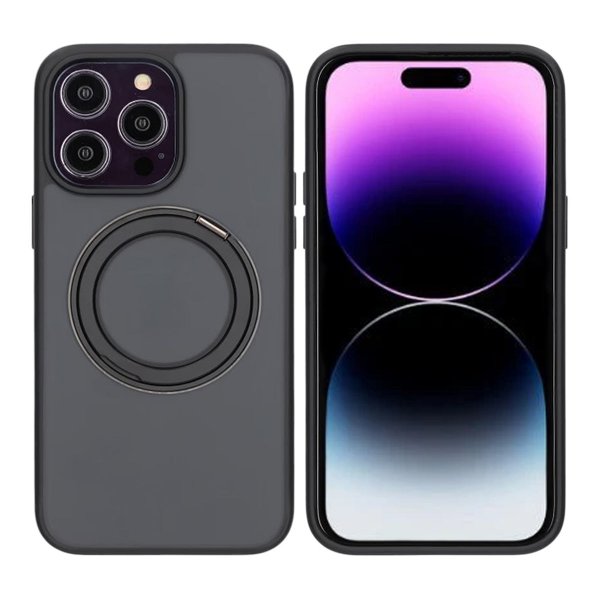 iPhone 14 Pro Max Deksel Roterbart Stativ Svart