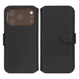 Rvelon iPhone 17 Pro Max Etui Ekte Skinn Svart