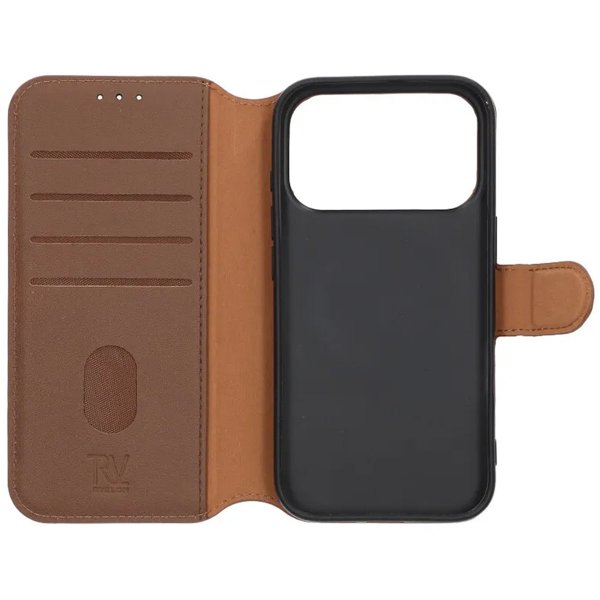 Rvelon iPhone 17 Pro Etui Ekte Skinn Brun