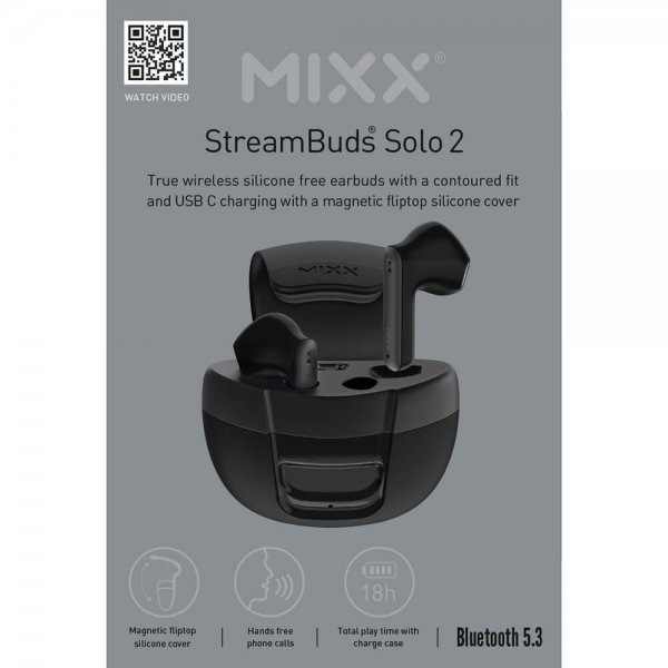 Mixx Hodetelefoner StreamBuds Solo 2 TWS Svart
