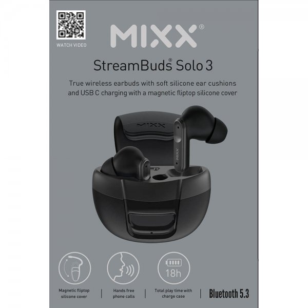 Mixx Hodetelefoner StreamBuds Solo 3 TWS Svart