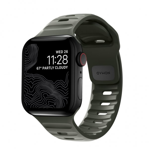 Nomad Apple Watch 44/45/46mm/Apple Watch Ultra Armbånd Sport Band Ash Green