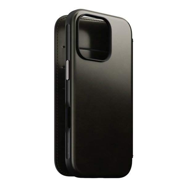 Nomad iPhone 16 Pro Etui Modern Leather Folio Horween Green Chrome
