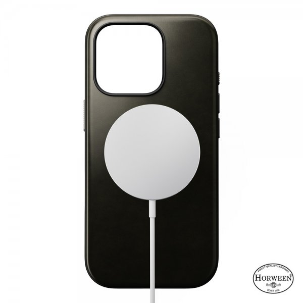 Nomad iPhone 16 Pro Deksel Modern Leather Case Horween Green Chrome