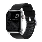 Nomad Apple Watch 44/45/46mm/Apple Watch Ultra Armbånd Active Band Pro Silver Hardware Svart