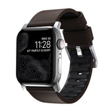 Nomad Apple Watch 44/45/46mm/Apple Watch Ultra Armbånd Active Band Pro Silver Hardware Classic Brown