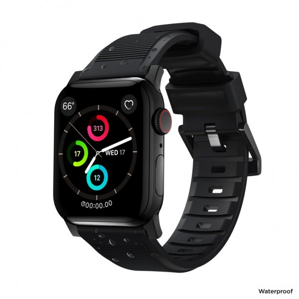 Nomad Apple Watch 38/40/41/42mm Armbånd Rugged Band Black Hardware Svart