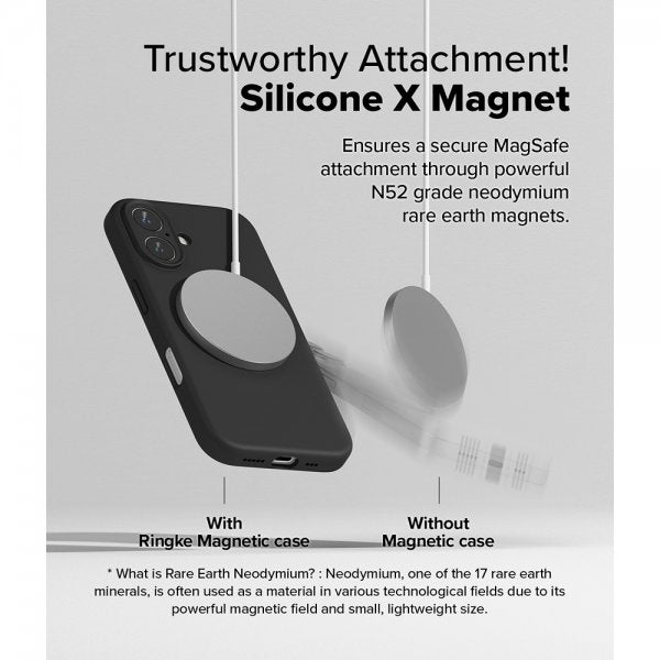 Ringke iPhone 16 Deksel Silicone Magnetic Svart
