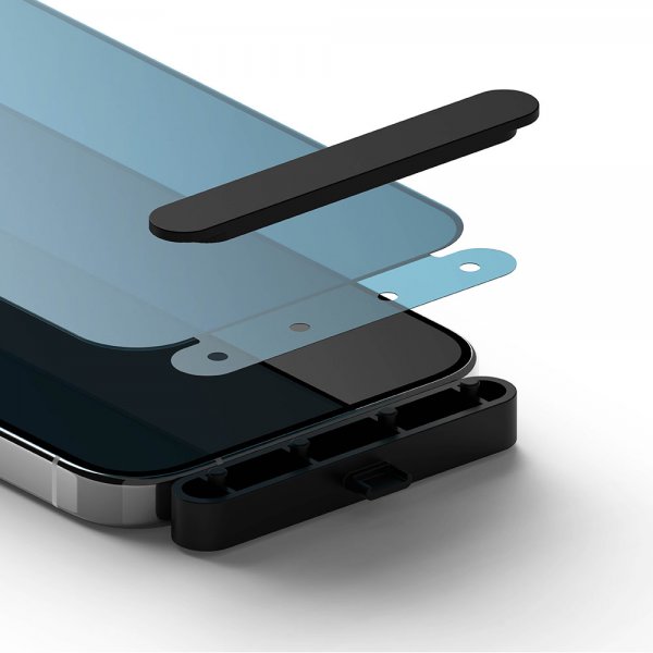 Ringke iPhone 15 Pro Skjermbeskytter Privacy Tempered Glass Installation Jig