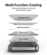 Ringke iPhone 15 Pro Skjermbeskytter Privacy Tempered Glass Installation Jig