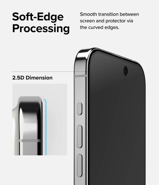 Ringke iPhone 15 Pro Skjermbeskytter Privacy Tempered Glass Installation Jig