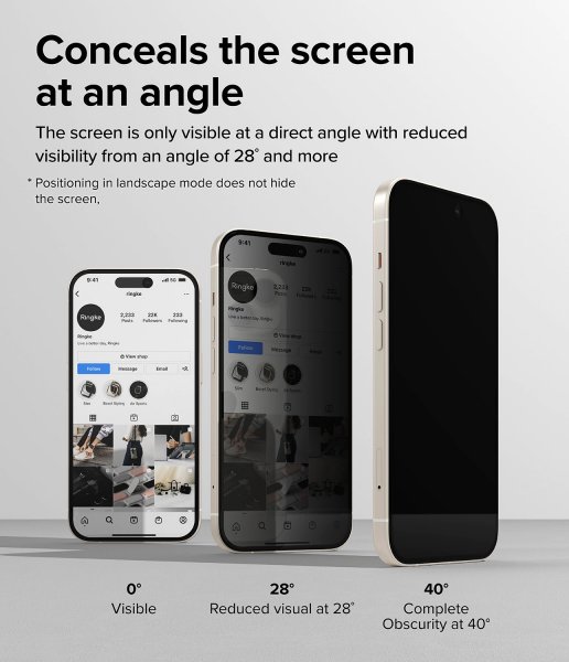 Ringke iPhone 15 Plus Skjermbeskytter Privacy Tempered Glass Installation Jig