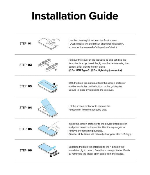 Ringke iPhone 15 Plus Skjermbeskytter Privacy Tempered Glass Installation Jig
