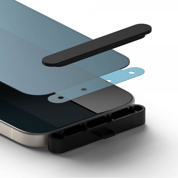 Ringke iPhone 15 Skjermbeskytter Privacy Tempered Glass Installation Jig