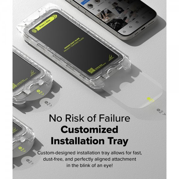 Ringke iPhone 16 Pro Max Skjermbeskytter Easy Slide Privacy 2-pakning