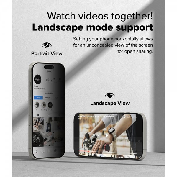Ringke iPhone 16 Pro Max Skjermbeskytter Easy Slide Privacy 2-pakning