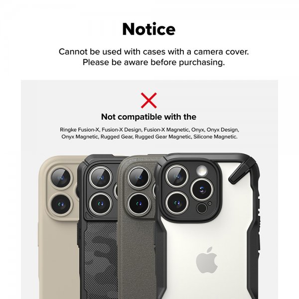 Ringke iPhone 16 Pro/16 Pro Max Kamerabeskytter Camera Protector Glass 2-pakning