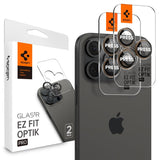 Spigen iPhone 16 Pro/Pro Max/17 Pro/Pro Max Kamerabeskytter GLAS.tR EZ Fit Optik Pro 2-pakning Desert Titanium