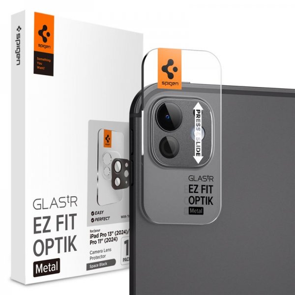 Spigen iPad Pro 11 (M4/M5)/iPad Pro 13 (M4/M5) Kamerabeskytter Glas.tR EZ Fit Optik Metal Space Black