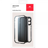 Black Rock iPhone 15 Pro Deksel 360 Glass Transparent Svart