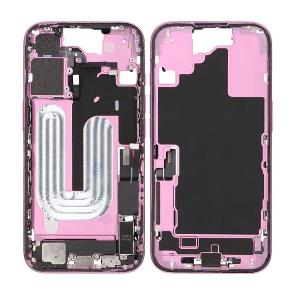 Midtre ramme med smådeler for iPhone 16 - lilla OEM