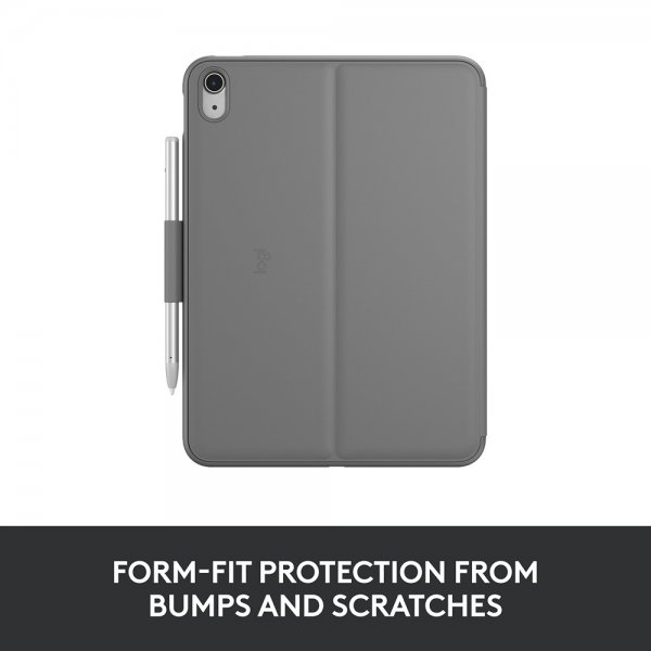 Logitech iPad 10.9 (gen 10)/iPad 11 (A16) Etui med Tastatur Slim Folio Oxford Grey Nordic