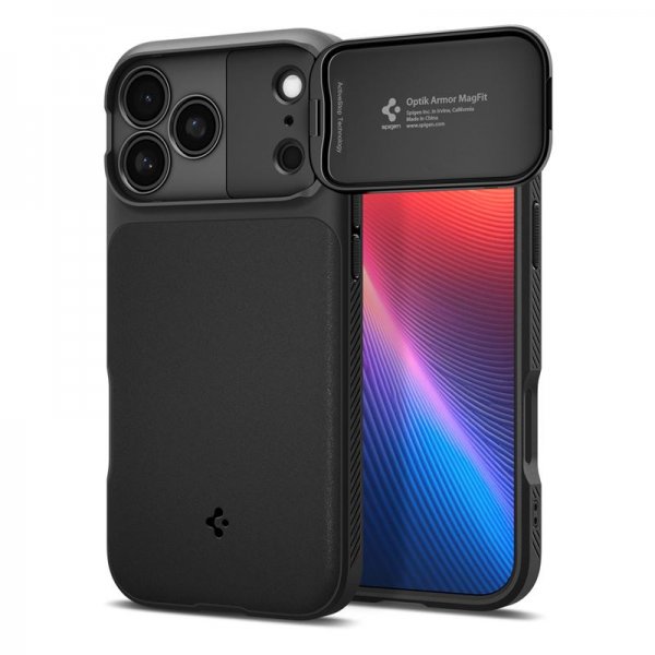 Spigen iPhone 17 Pro Deksel Optik Armor MagFit Svart