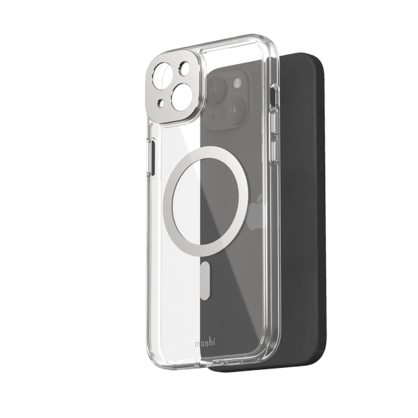 Moshi iPhone 15 Plus Deksel iGlaze MagSafe Luna Silver
