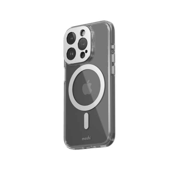 Moshi iPhone 15 Pro Deksel iGlaze MagSafe Luna Silver