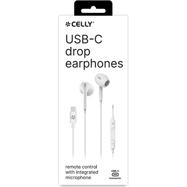Celly Hodetelefoner UP1300 Drop USB-C Hvit