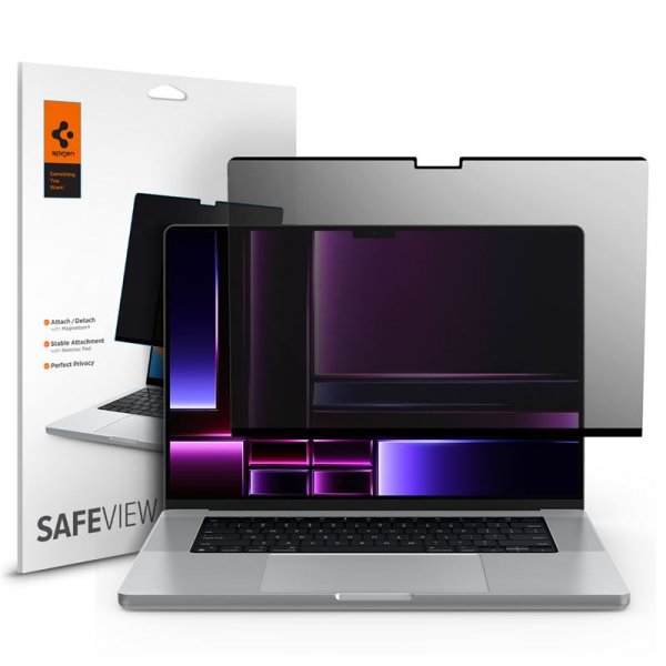Spigen MacBook Pro 16 M1/M2/M3/M4 Skjermbeskytter Safe View