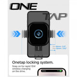 Spigen Mobilholder til bil OneTap Pro Air Vent Mount Charger 15W Svart