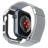 Spigen Apple Watch 45mm Armbånd Metal Fit Pro Sølv