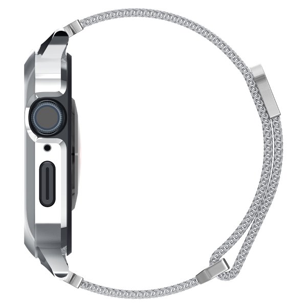 Spigen Apple Watch 45mm Armbånd Metal Fit Pro Sølv