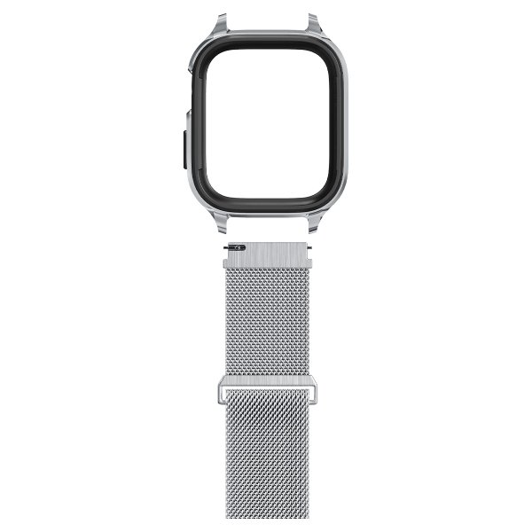Spigen Apple Watch 45mm Armbånd Metal Fit Pro Sølv