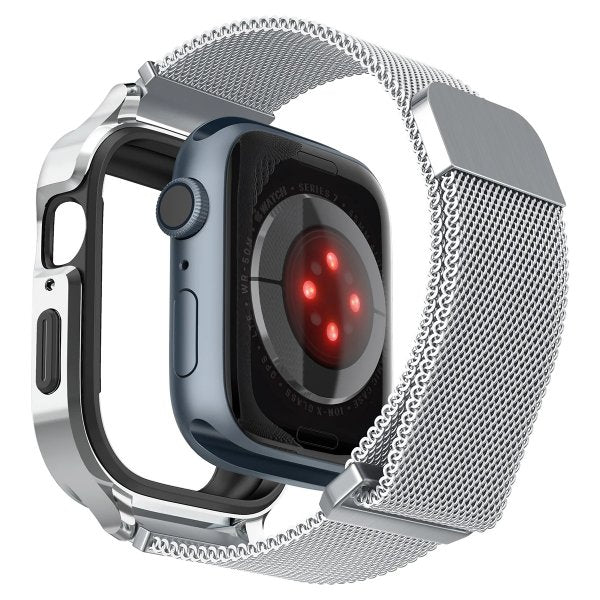 Spigen Apple Watch 40mm Armbånd Metal Fit Pro Sølv
