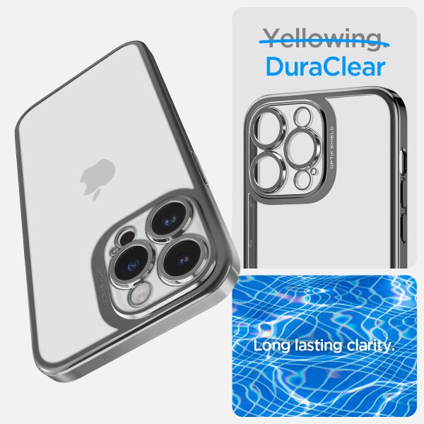Spigen iPhone 14 Pro Max Deksel Optik Crystal Chrome Gray