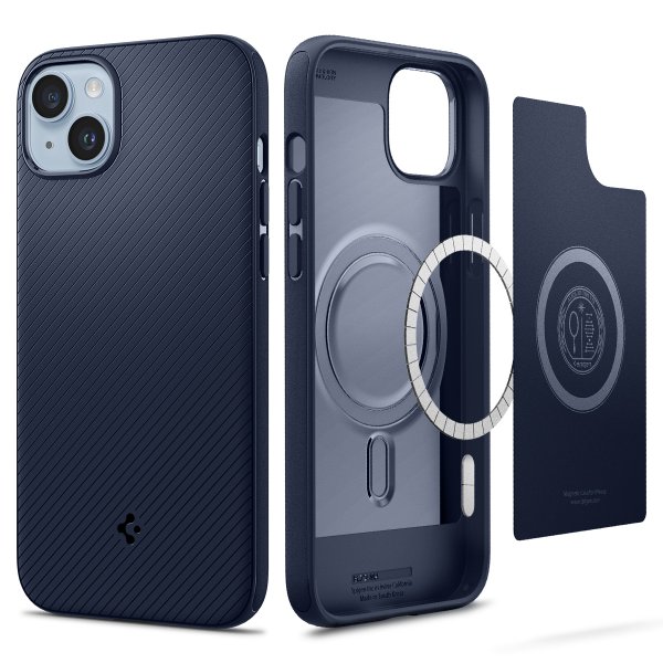 Spigen iPhone 14 Plus Deksel Mag Armor MagFit Navy Blue