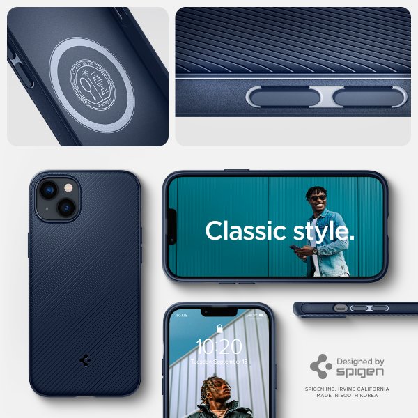 Spigen iPhone 14 Plus Deksel Mag Armor MagFit Navy Blue